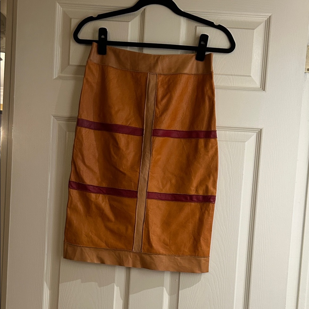 lllia design Orange and Red  Pencil Skirt